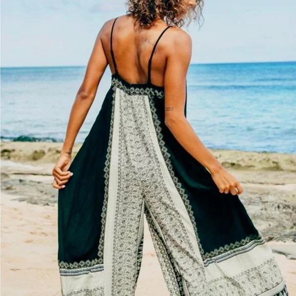 Free People Hazel Jumpsuit Mixed Print Wide Leg Oversized Size XS - Picture 11 of 12